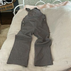 Zara Girls Houndstooth Overalls Sz 8